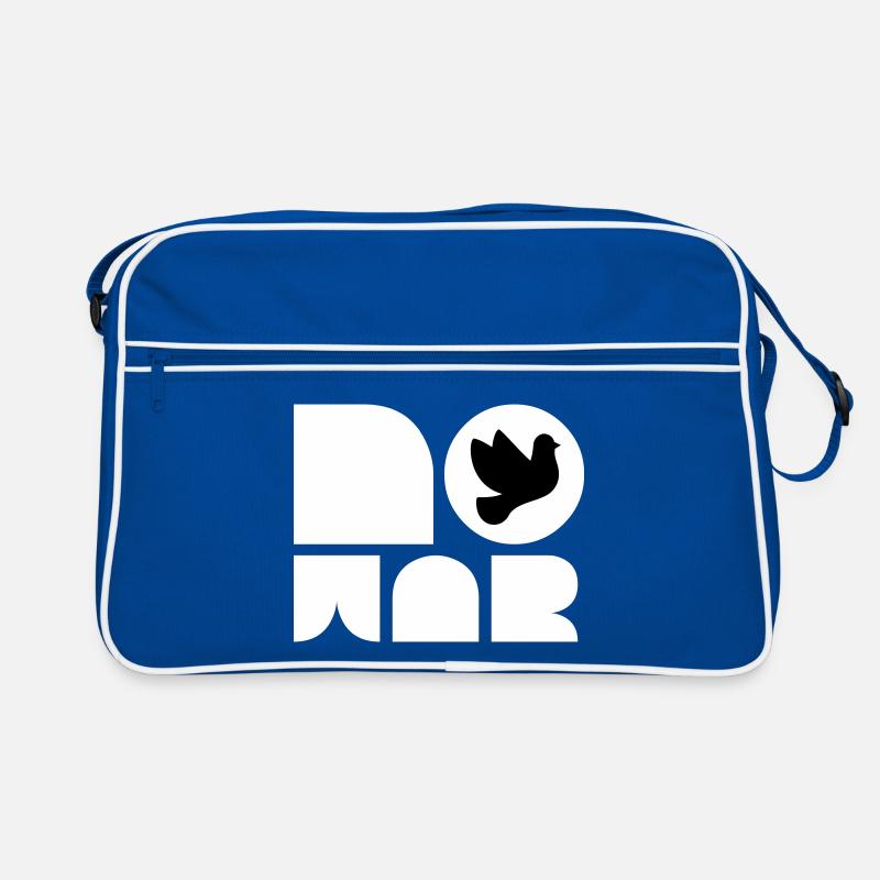 Personalisierbares NO WAR Shirt mit Friedenstaube Retro Tasche