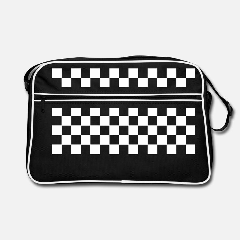 pattern chequered black white Retro Bag