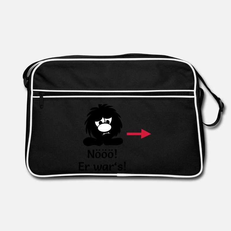 Nööö er wars Monster Smuffel - Retro Tasche - Schwarz/Weiß
