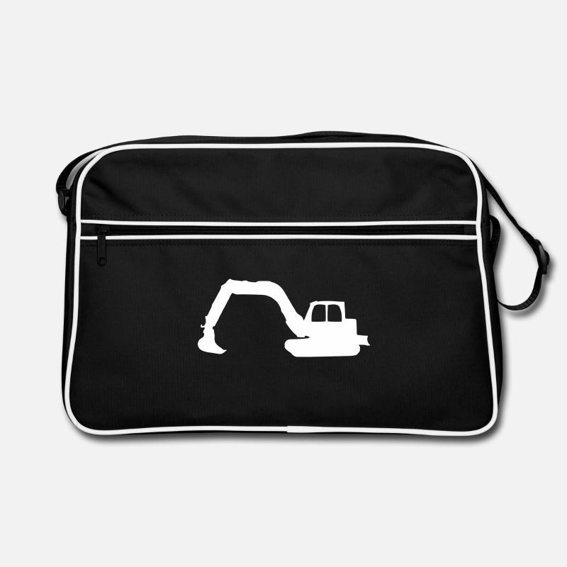 Bagger - Retro Tasche - Schwarz/Weiß