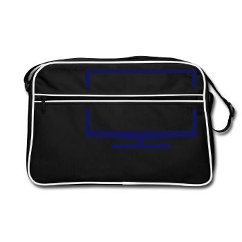 tele tv television - Sac Retro - noir/blanc - Devant