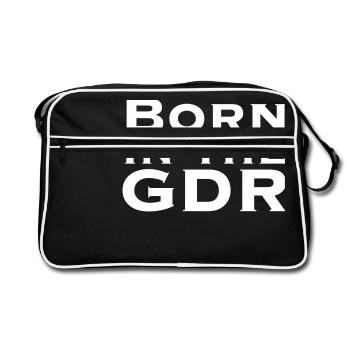 Born In The GDR, design by Mondwinkel - Retro Bag - black/white - Front