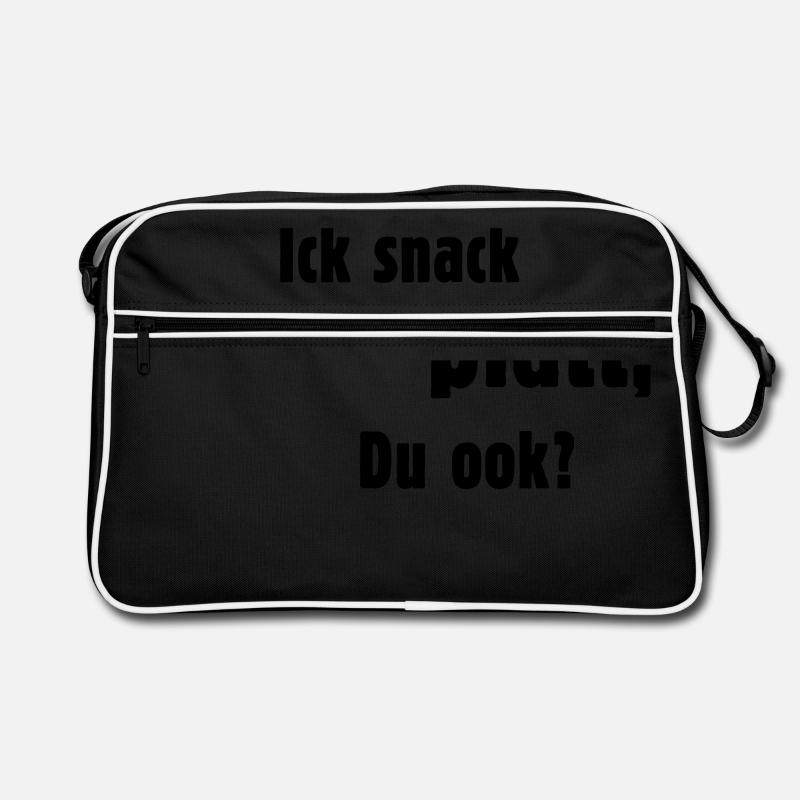 Ick Snack Platt, Du Ook? (Plattdeutsch / Platt) Retro Tasche