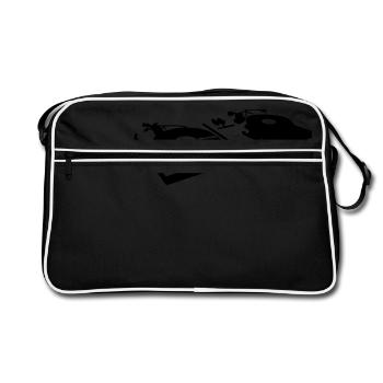 DJ, record player, vinyl - Sac Retro - noir/blanc - Devant