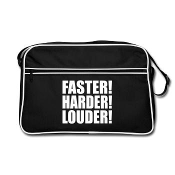 Faster Harder Louder EN - Retro Bag - black/white - Front