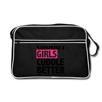 Chubby Girls Cuddle Better - Retro Bag - black/white - Front