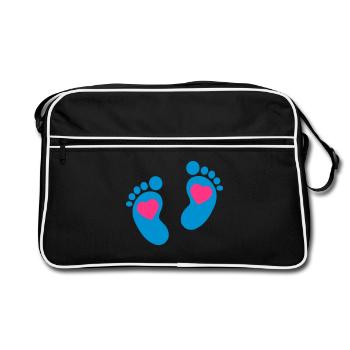 Bébé pieds - Sac Retro - noir/blanc - Devant