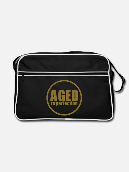 Aged to perfection - Retro Tasche - Schwarz/Weiß - Vorne