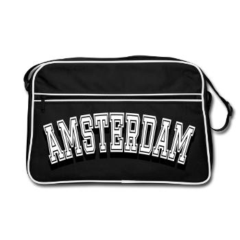 Design de la ville d’Amsterdam - Sac Retro - noir/blanc - Devant