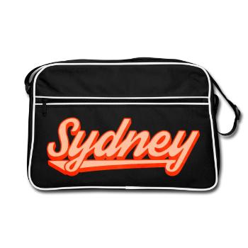Sydney Retro Script Logo - Retro Bag - black/white - Front