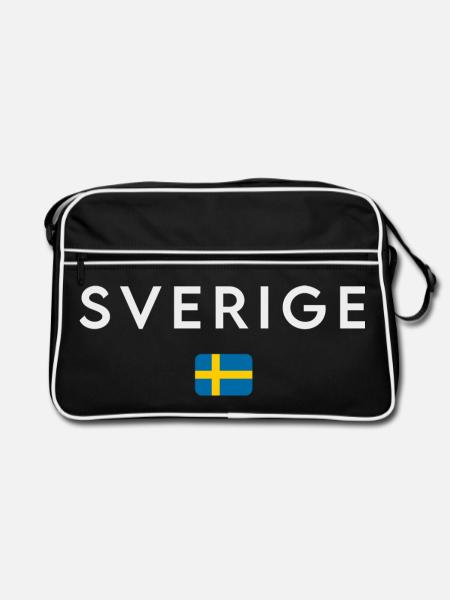 Drapeau de la Suède - Sac Retro - noir/blanc - Devant