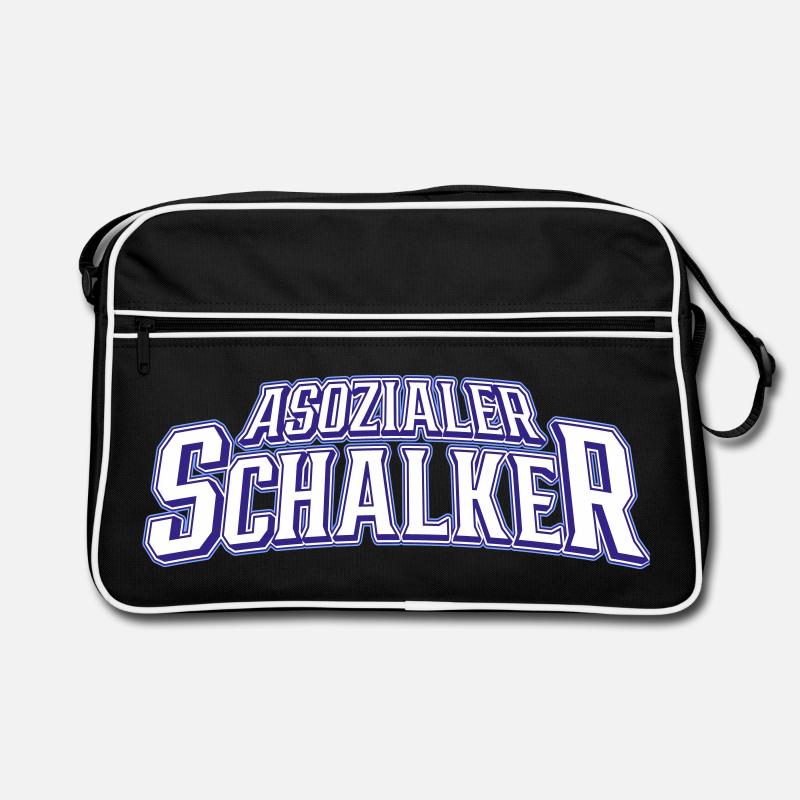 Asozialer Schalker | Gelsenkirchen Schalke - Retro Tasche - Schwarz/Weiß