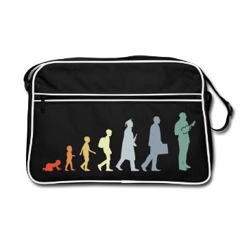 Vintage Ukulele Evolution - Retro Tasche - Schwarz/Weiß - Vorne