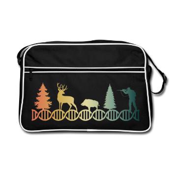 Chasseur d’ADN de chasse Chasseuse d’ADN - Sac Retro - noir/blanc - Devant