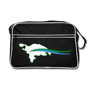 Thurgau Kanton Umriss mit Welle - Retro Tasche - Schwarz/Weiß - Vorne