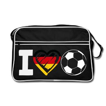 Drôle de Football Football Fan Cadeau - Sac Retro - noir/blanc - Devant