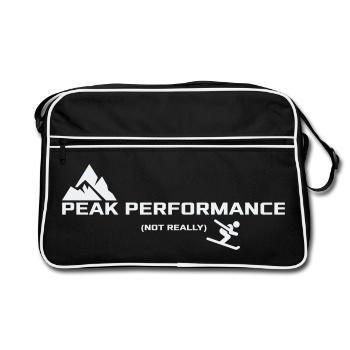 Peak Performance - Not really | Ski Humor - Retro Tasche - Schwarz/Weiß - Vorne