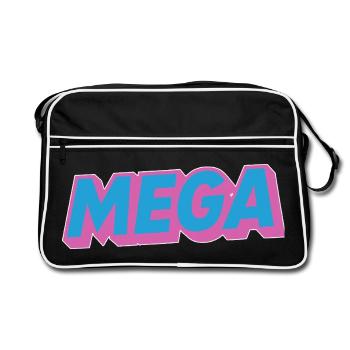 Mega lettering oldschoo retro 90s 80s - Retro Bag - black/white - Front