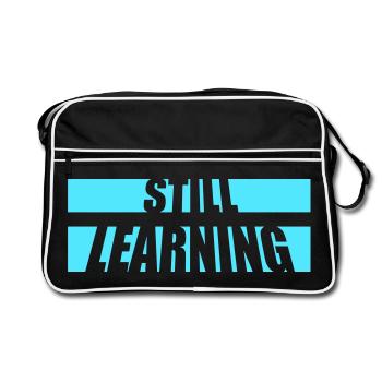 Still Learning Growth Student Motivation Saying - Retro Bag - black/white - Front