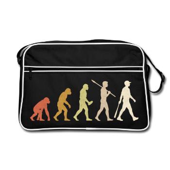 Baseball Evolution : Don drôle de joueur de baseball - Sac Retro - noir/blanc - Devant