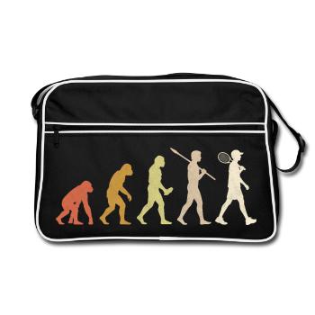 Évolution du tennis - Cadeau pour joueuse de tennis minimaliste - Sac Retro - noir/blanc - Devant