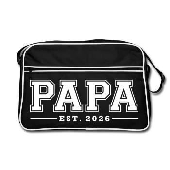 Papa Fondé en 2026 | Père | Cadeau de la fête des pères - Sac Retro - noir/blanc - Devant