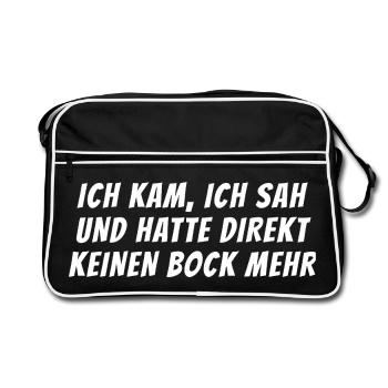 Flirten Spruch - Retro Tasche - Schwarz/Weiß - Vorne