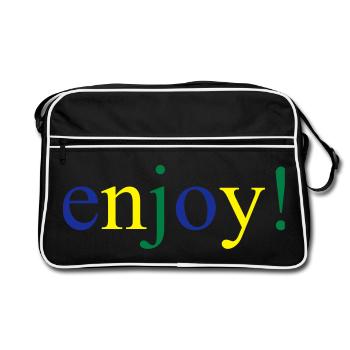 enjoy - Retro Bag - black/white - Front