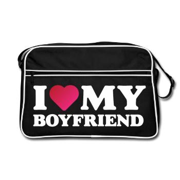 J’aime mon petit ami - Sac Retro - noir/blanc - Devant
