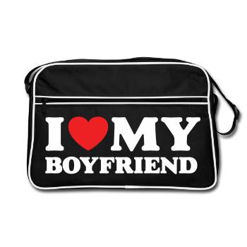 J’aime mon petit ami - Sac Retro - noir/blanc - Devant
