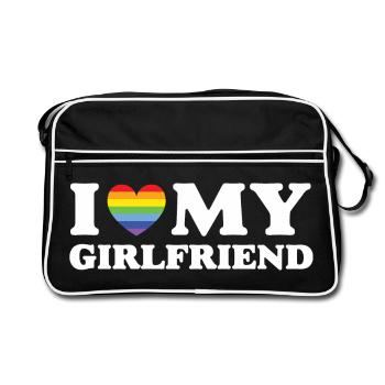 J’aime ma copine - LGBTQ - Sac Retro - noir/blanc - Devant