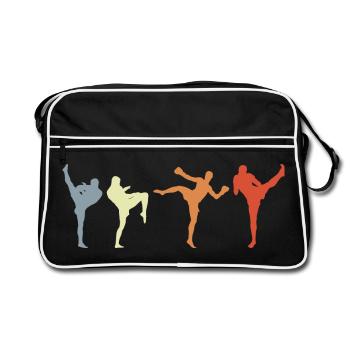 Vintage Kickboxer - Retro Bag - black/white - Front
