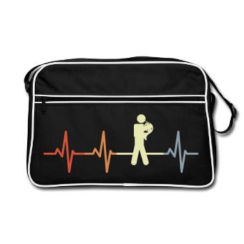 Hornist Stick Figures Heartbeat - Sac Retro - noir/blanc - Devant