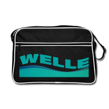 WELLE - Retro Tasche - Schwarz/Weiß - Vorne
