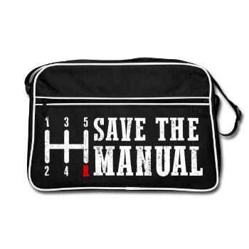 Économisez l’hommage au changement de vitesse manuel - Sac Retro - noir/blanc - Devant