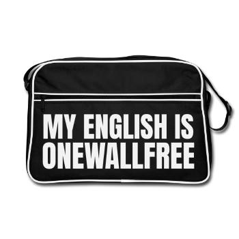 Mon anglais est onewallfree Denglish - Sac Retro - noir/blanc - Devant
