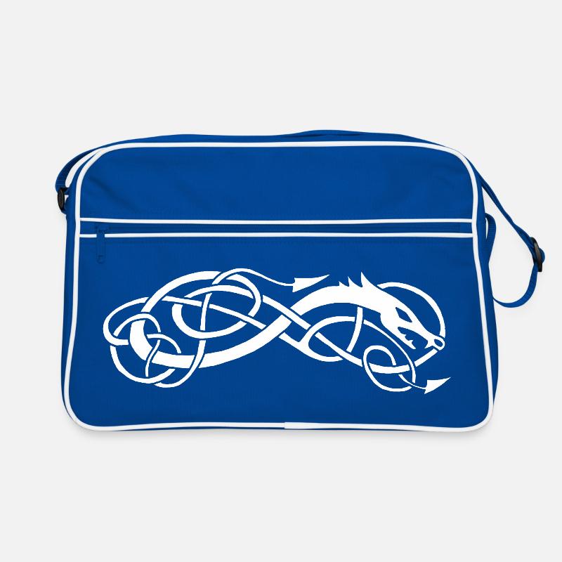 White Celtic Snake Retro Bag