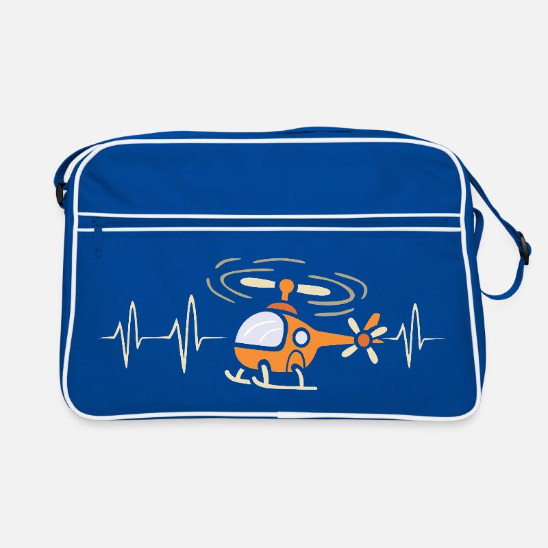 Hélicoptère Heartbeat Dessin animé Design Sac Retro