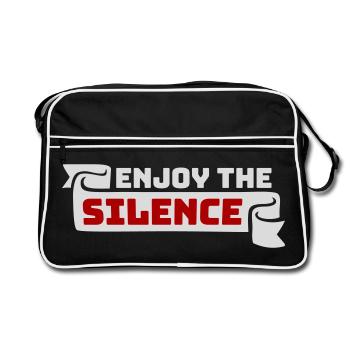Enjoy The Silence Saying Calm Silence Introvert - Retro Bag - black/white - Front