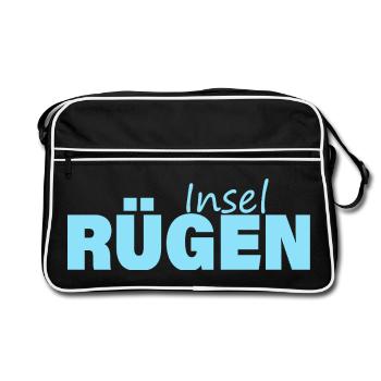 INSEL RÜGEN - Retro Tasche - Schwarz/Weiß - Vorne