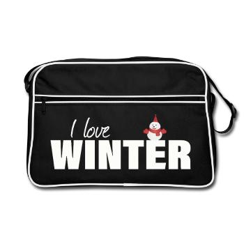 J’adore l’hiver - Sac Retro - noir/blanc - Devant