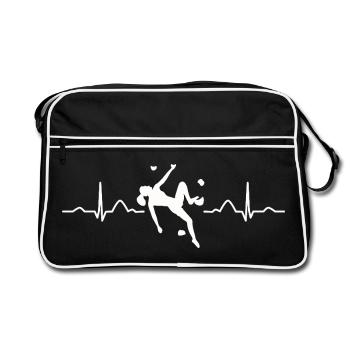 Boulderer heartbeat Bouldering Bouldering - Retro Bag - black/white - Front