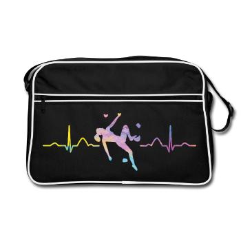 Boulderer heartbeat Bouldering Bouldering - Retro Bag - black/white - Front