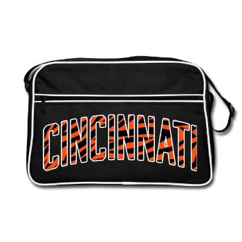 Cincinnati Tiger Stripe - Retro Bag - black/white - Front