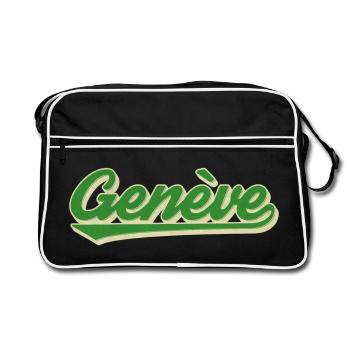 Lettrage rétro Genève (Genève) - Sac Retro - noir/blanc - Devant
