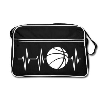 Joueur d’équipe de club de symbole de basket-ball de streetball - Sac Retro - noir/blanc - Devant