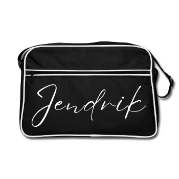Jendrik Nom avec J Nom de garçon Garçon Naissance Bébé Bo - Sac Retro - noir/blanc - Devant