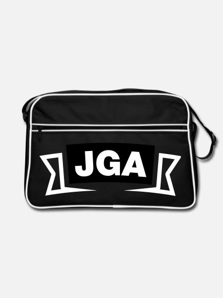 Bachelor Party Emblem / Logo - Retro Bag - black/white