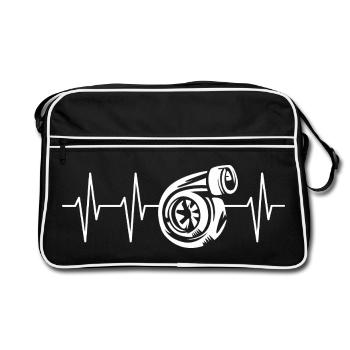 Boost heartbeat for car and tuning friends - Retro Bag - black/white - Front