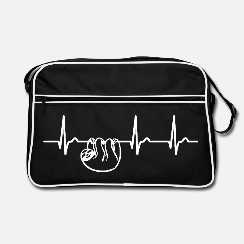 Sloth ECG Curve - Heart Curve - Pulse Retro Bag